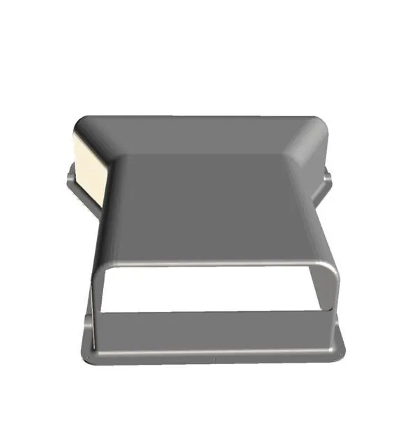 Modelo 3D de um duto de ar retangular com abertura frontal